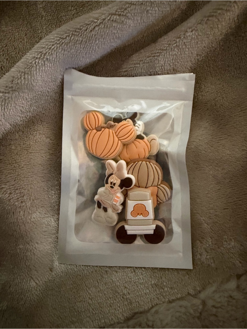 Neutral Pumpkin Mickey and Minnie Fall Jibbitz for Crocs